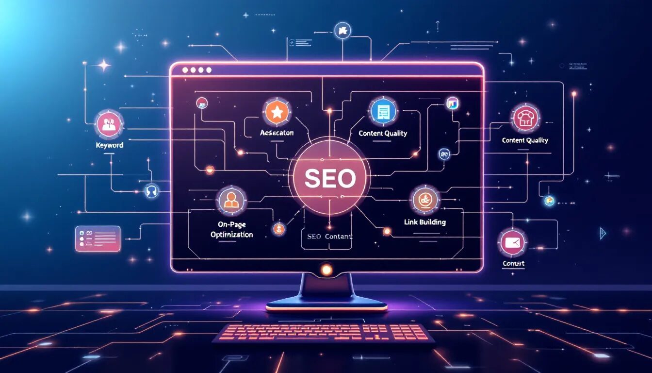 Ein Diagramm, das die wichtigsten Aspekte von SEO-Content zeigt.